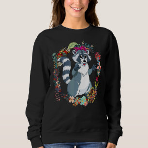 Sudadera Familia Raccoon Bow Tie Leopard Flowers Happy Moth