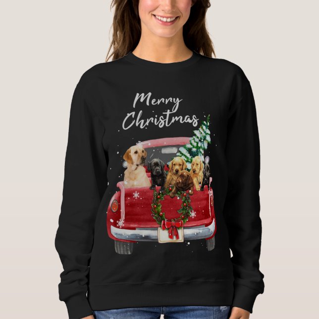 Sudadera Familia recuperadora de Labrador Navidades de cami (Anverso)