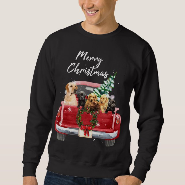Sudadera Familia recuperadora de Labrador Navidades de cami (Anverso)