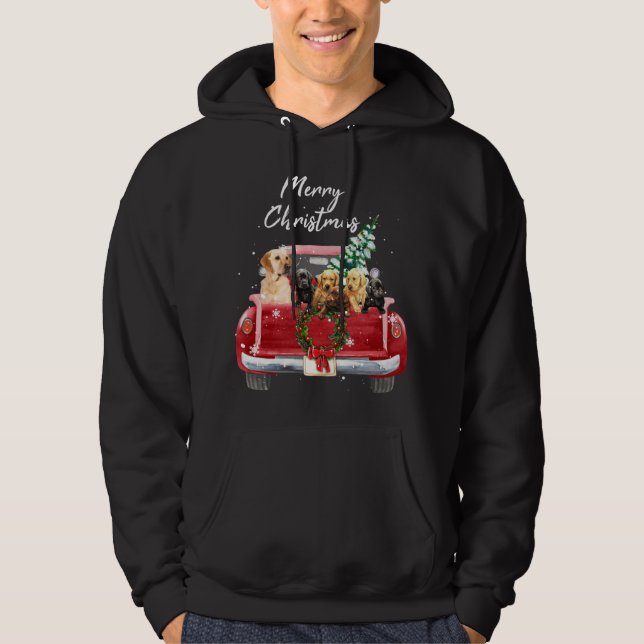 Sudadera Familia recuperadora de Labrador Navidades de cami (Anverso)