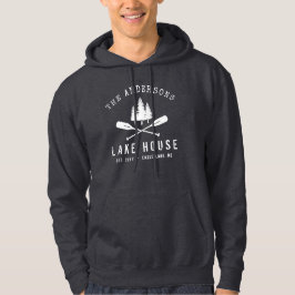 Sudadera Familia Rustic Lake House Nombre Boat Oars Trees