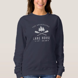 Sudadera Familia Rustic Lake House Nombre Boat Oars Trees