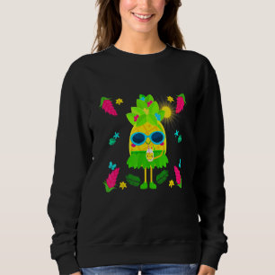 Sudadera Familia Summertime Sunset Colorful Pineapple Tropi
