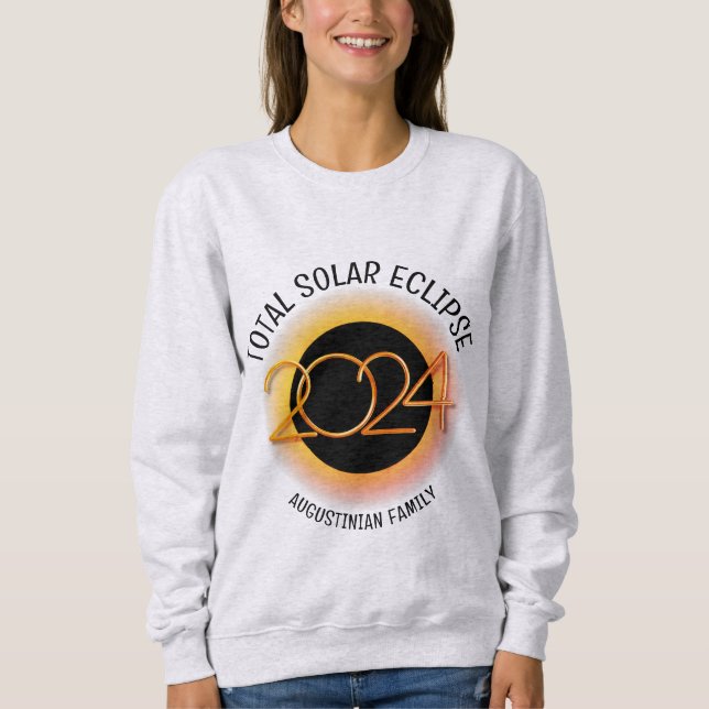 Sudadera Familia TOTAL DE ECLIPSE SOLAR 2024 personalizada (Anverso)