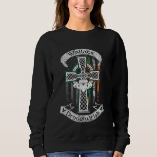 Sudadera Familia Wallace apellido irlandés bandera de los n