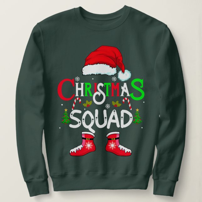 Sudadera family christmas squad santa 2022 team Xmas tree P (Anverso del diseño)