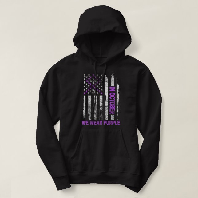 Sudadera Family Domestic Violence Awareness Purple Ribbon (Diseño del anverso)