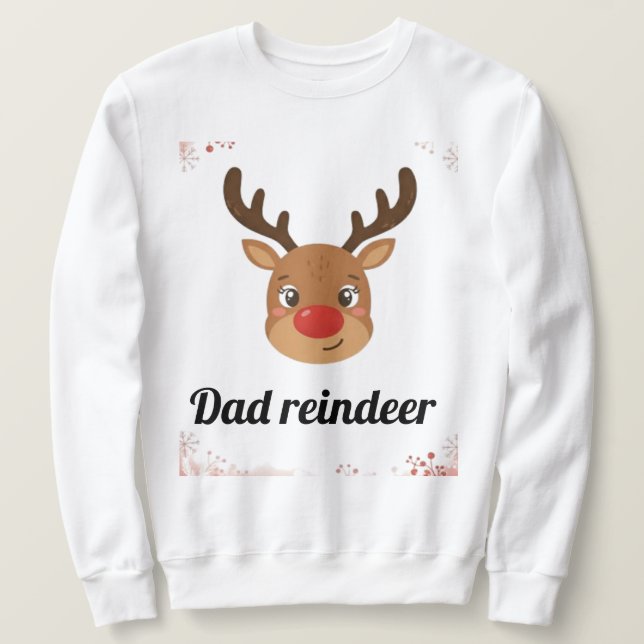 Sudadera Family Reindeer Matching Mugs (Anverso del diseño)