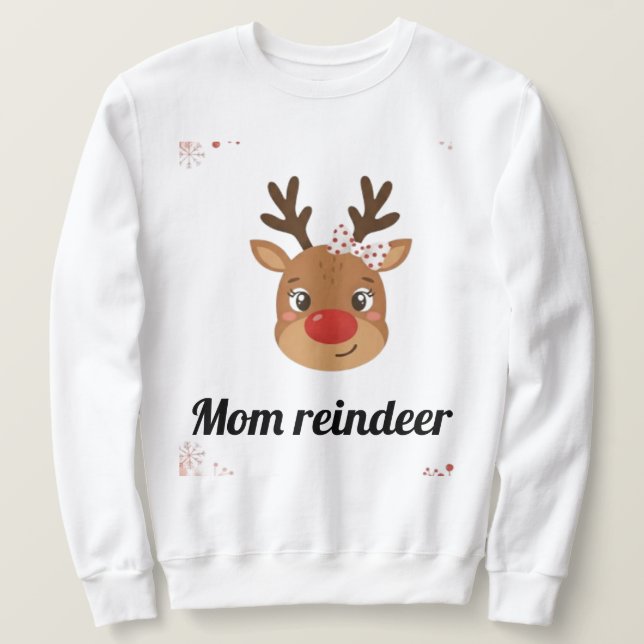 Sudadera Family Reindeer Matching Mugs (Anverso del diseño)
