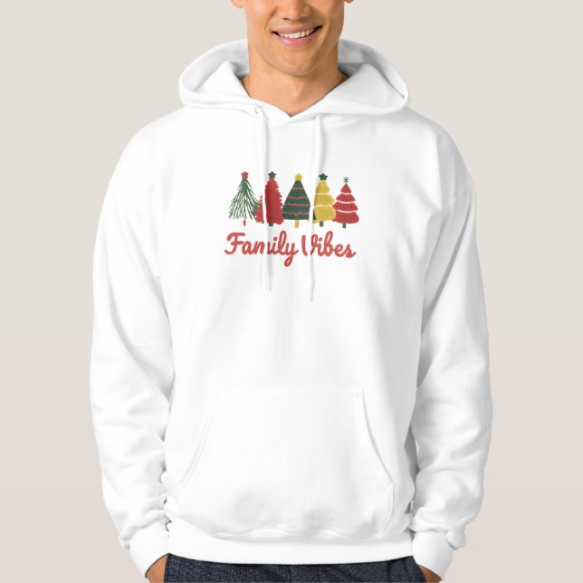 Sudadera Family Vibes – Cozy Christmas Tree Design (Anverso)