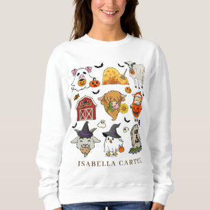 Sudadera Famoso animal de granja halloween básico femenino