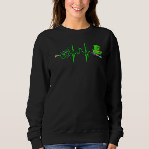 Sudadera Famoso asombroso Heartbeat Shamrock Irish I Love E
