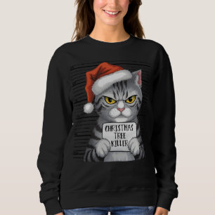 Sudadera Famoso gato Árbol de Navidad Asesino de Mujeres