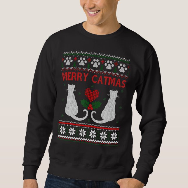 Sudadera Famoso gato Navidad feos sudaderos hombres (Anverso)