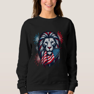 Sudadera Famoso león patriótico 4 de julio Día de la Indepe