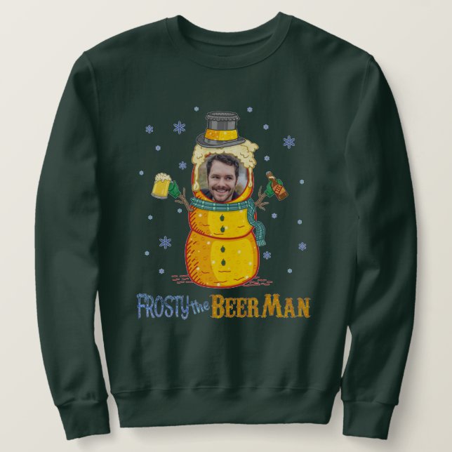 Sudadera Famosos Navidades de Frosty Beer Man Personalizado (Anverso del diseño)