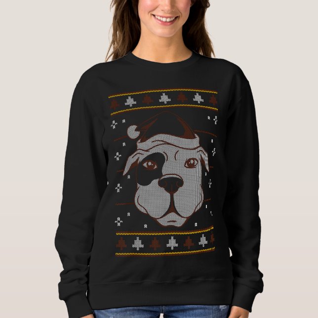 Sudadera Famosos Navidades de Pitbull Divertidos Perros Due (Anverso)