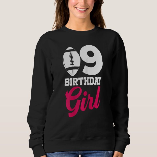 Sudadera Fanático de fútbol 9 Chica de cumpleaños 1 jugador (Anverso)