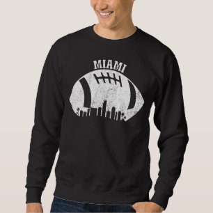 Sudadera Fanático de Miami Skyline Vintage Miami Florida F
