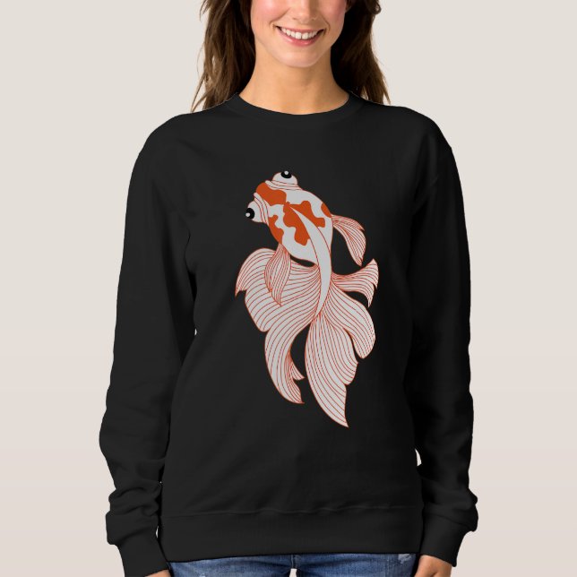 Sudadera Fancy Red White Calico Ryukin Fantail Vei (Anverso)