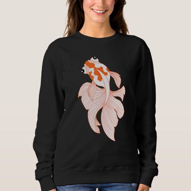 Sudadera Fancy Red White Calico Ryukin Fantail Vei (Anverso)