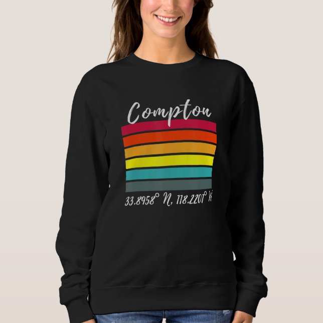 Sudadera Fans De Compton Latitude Y Longitude Ca Los Angele (Anverso)