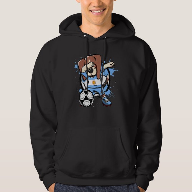 Sudadera Fans de Fútbol de Argentina Dabbing Beagle Dog Jer (Anverso)