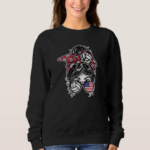 Sudadera Fans de voleibol de Estados Unidos Chica de pelo d
