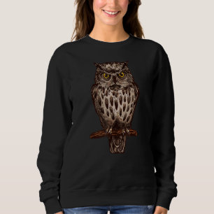 Sudadera Fans del búho búho  Búho sabio enojado ave nocturn