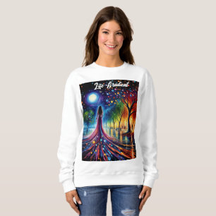 Sudadera Fantasía chica surrealista árboles de arco iris co