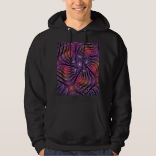 Sudadera Fantasía colorida Resumen Trippy Purple Fractal