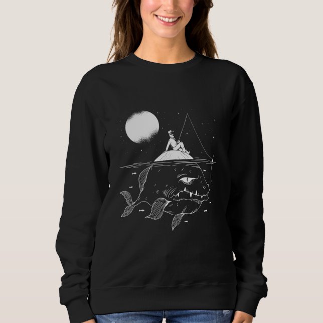 Sudadera Fantasía de peces gigantes Pesca en ángulo (Anverso)