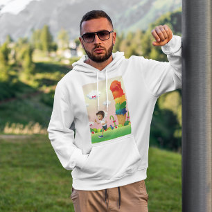 Sudadera Fantasía helado conejo con niño en carrera feliz