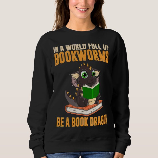 Sudadera Fantasía libro de creatura leyendo libro de libomb (Anverso)