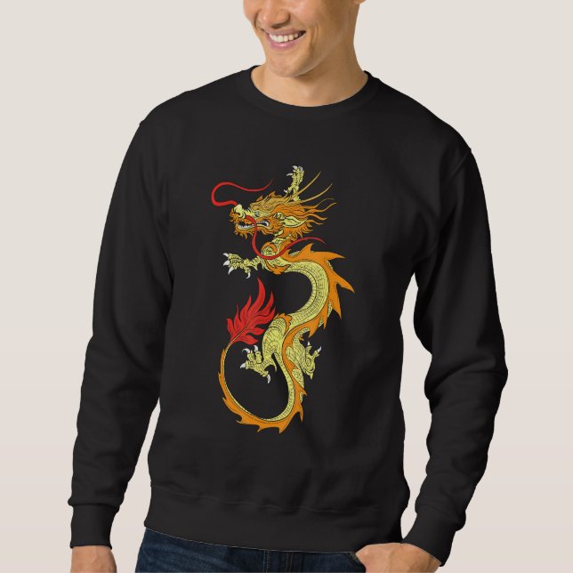 Sudadera Fantasía Mística Volando Dragón Chino (Anverso)