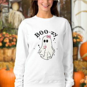 Sudadera Fantasma Adorable de Halloween Bebedor de Vino