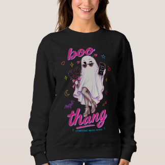 Sudadera Fantasma Boo Thang con medias de red, rosas y gafa