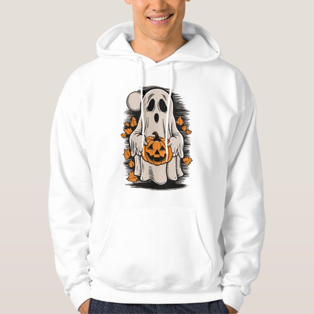 Sudadera Fantasma con calabaza, Halloween (Anverso)
