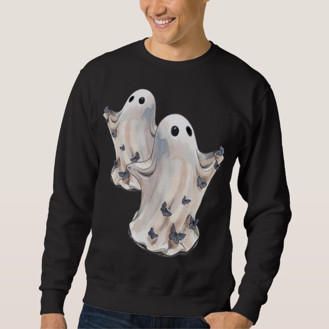 Sudadera Fantasma con mariposas pequeñas Halloween  (Anverso)