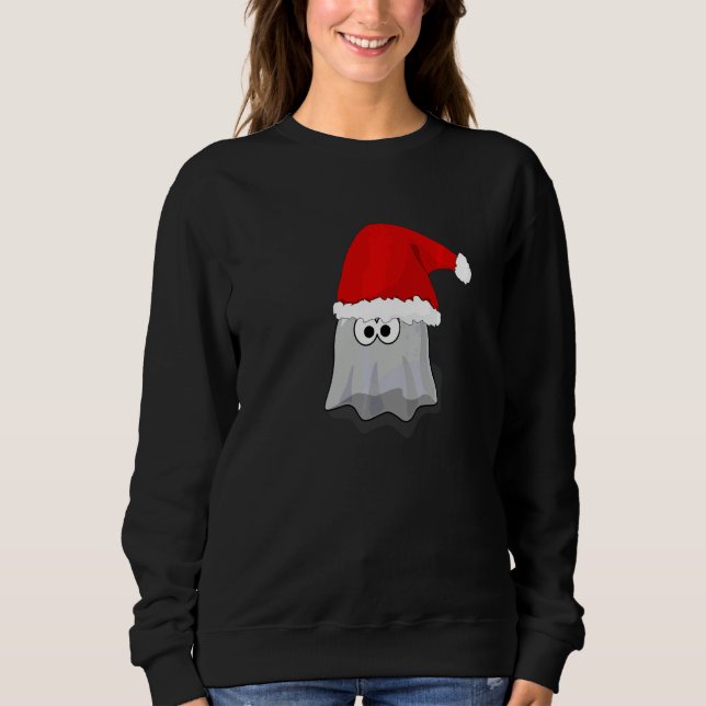 Sudadera Fantasma con un sombrero de Santa divertido espelu (Anverso)