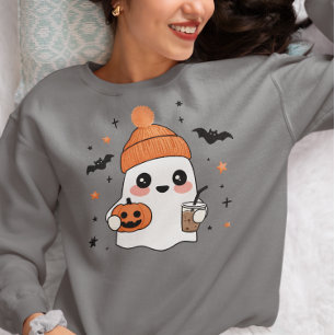 Sudadera Fantasma de Halloween con café helado