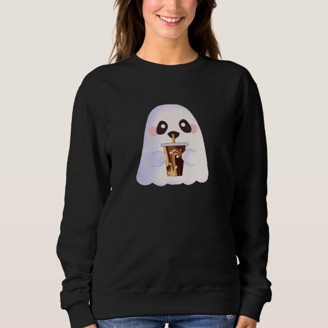 Sudadera Fantasma Espeluznante Con Café Helado  (Anverso)