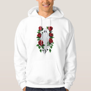 Sudadera Fantasma espeluznante y capucha gótica de rosas ro