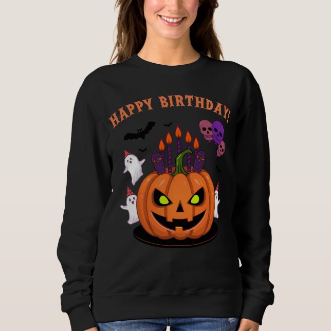 Sudadera Fantasma Halloween B-day Tartas de calabaza y fant (Anverso)