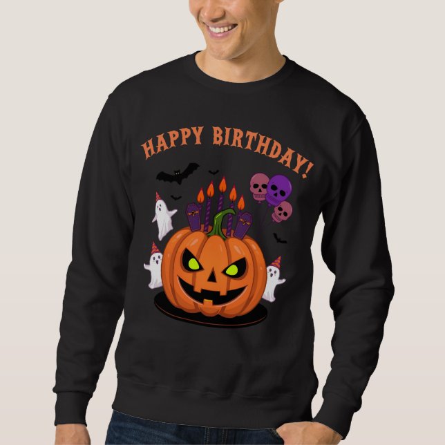 Sudadera Fantasma Halloween B-day Tartas de calabaza y fant (Anverso)