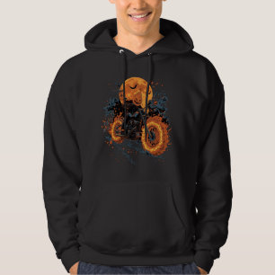 Sudadera Fantasma Jinete Calabaza Moto Halloween