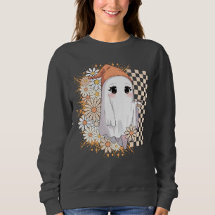 Sudadera Fantasma Kawaii con café y daisies - acogedor