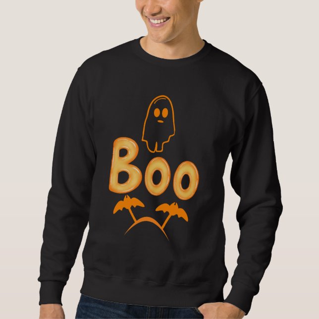 Sudadera Fantasma lindo con tipografía "Boo" Halloween (Anverso)