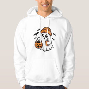 Sudadera Fantasma naranja de Halloween Kawaii Gorro Espírit