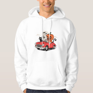 Sudadera Fantasma Retro de Halloween conduciendo un coche r